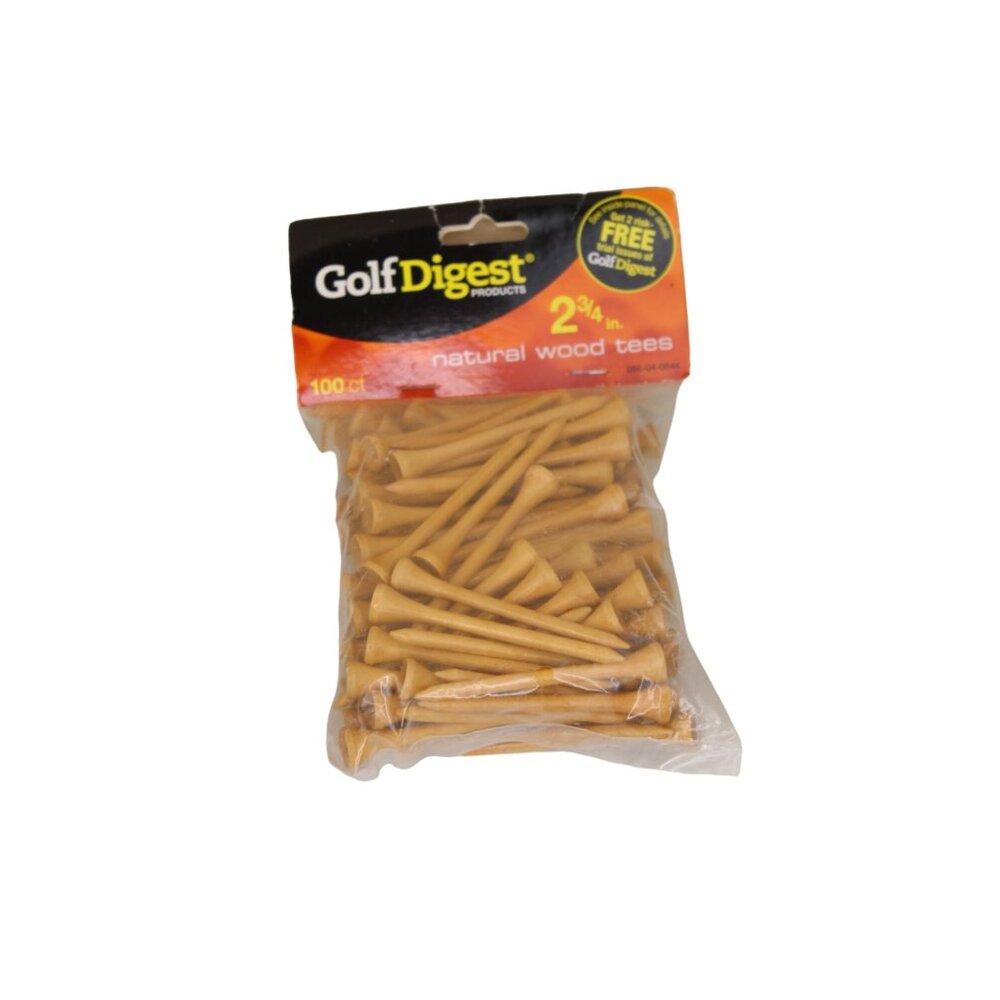 Golf Digest Wood Golf Tees 100 Count Wooden 2 3/4" 91916